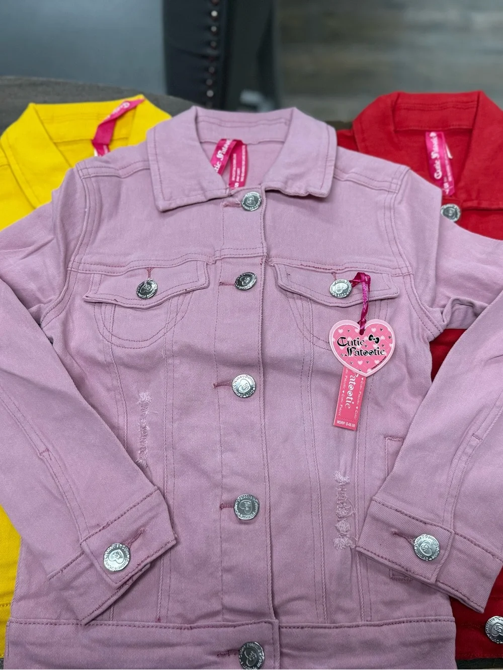 NWT 3 PC Girls' Pink Denim Jacket